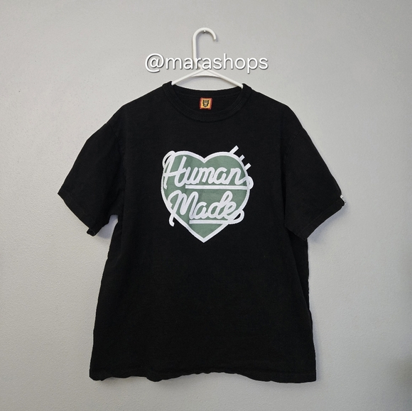 Human Made Heart Logo T-Shirt Black - Picture 1 of 13